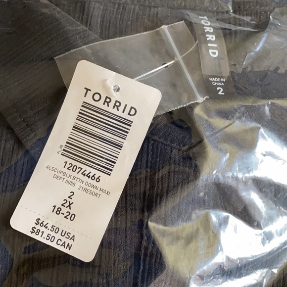 NWT TORRID Swim Cover Up Black Crinkled Woven Maxi - Picture 9 of 11